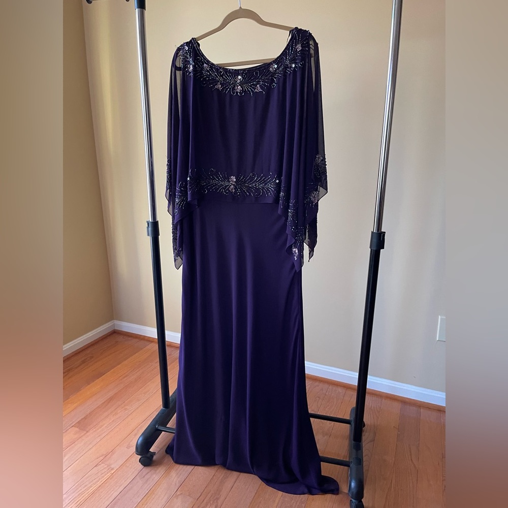 JKARA Long Beaded Dress - purple